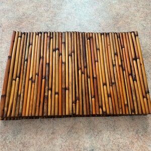Set of 4 Natural Bamboo Placemat - Rustic Brown Home Accent